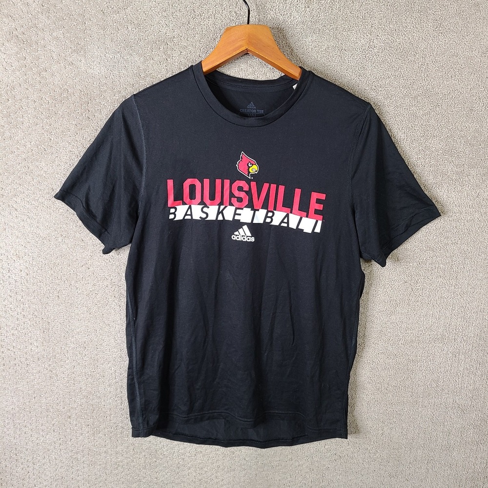 Louisville Cardinals Shirt Mens M Black Adidas Creator Tee NCAA Basketball